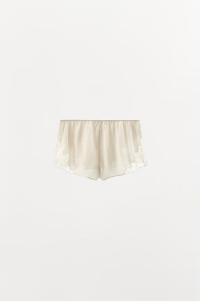 SATIN LACE TRIM SHORTS