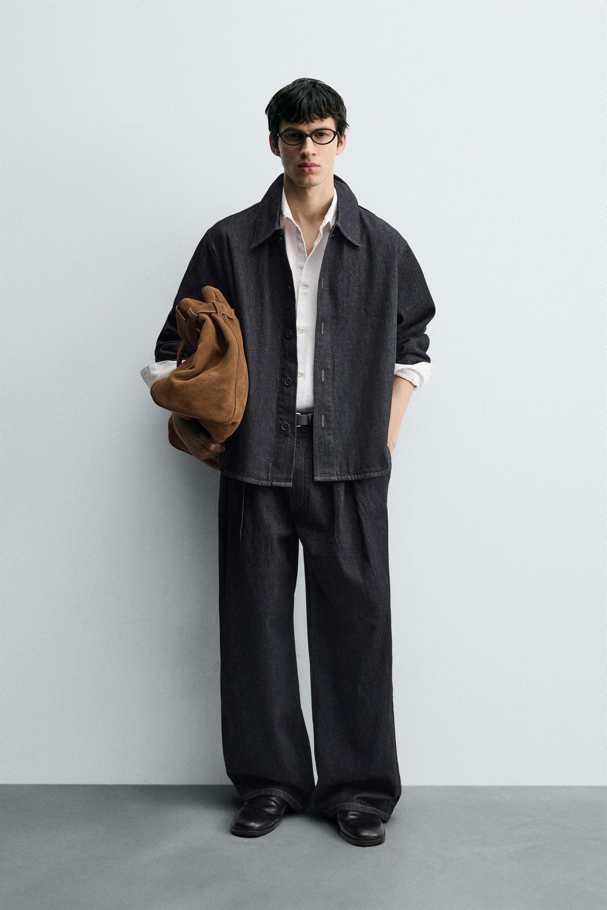 RELAXED FIT DENIM OVERSHIRT - Image 1