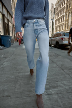 High-waist full-length jeans