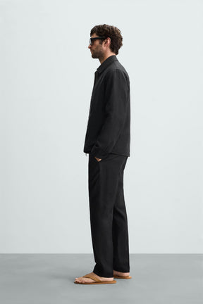 REGULAR FIT LINEN TROUSERS - Image 4