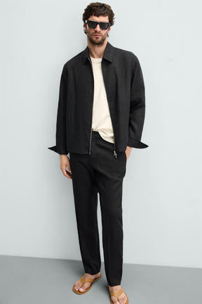 REGULAR FIT LINEN TROUSERS - Image 5