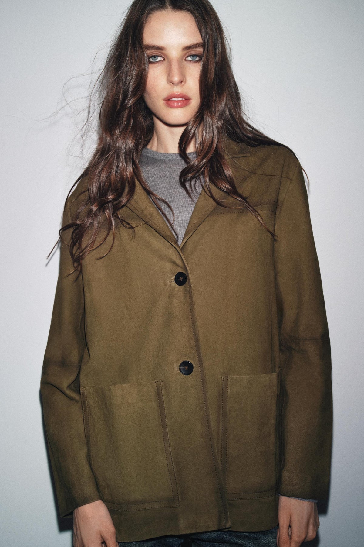 OVERSIZED SUEDE LEATHER JACKET - Image 2