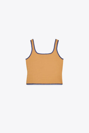 KNIT TOP WITH CONTRAST EMBROIDERY - Image 8