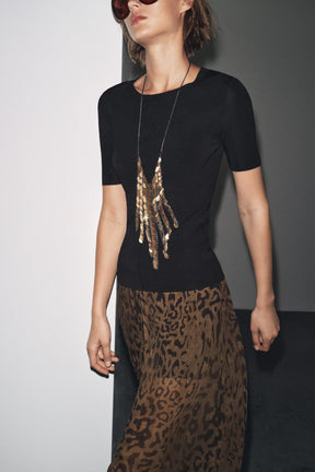 SHORT SLEEVE KNIT TOP - Image 4