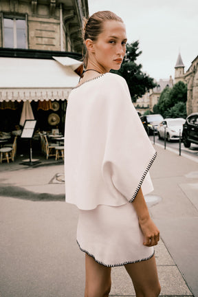 CONTRAST EMBROIDERY KNIT SKIRT - Image 4