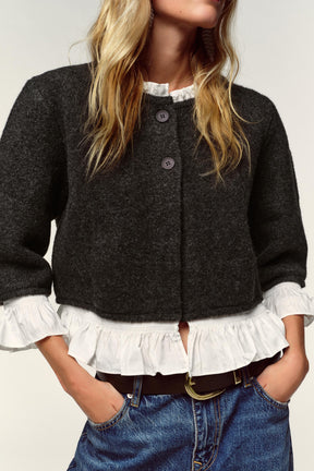CONTRAST POPLIN CARDIGAN - Image 2