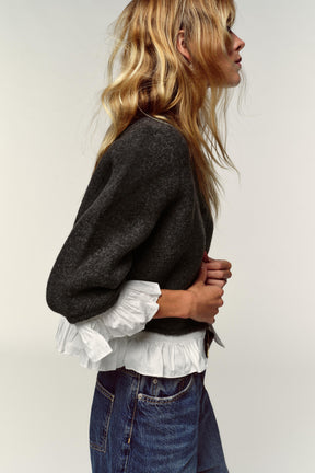 CONTRAST POPLIN CARDIGAN - Image 4