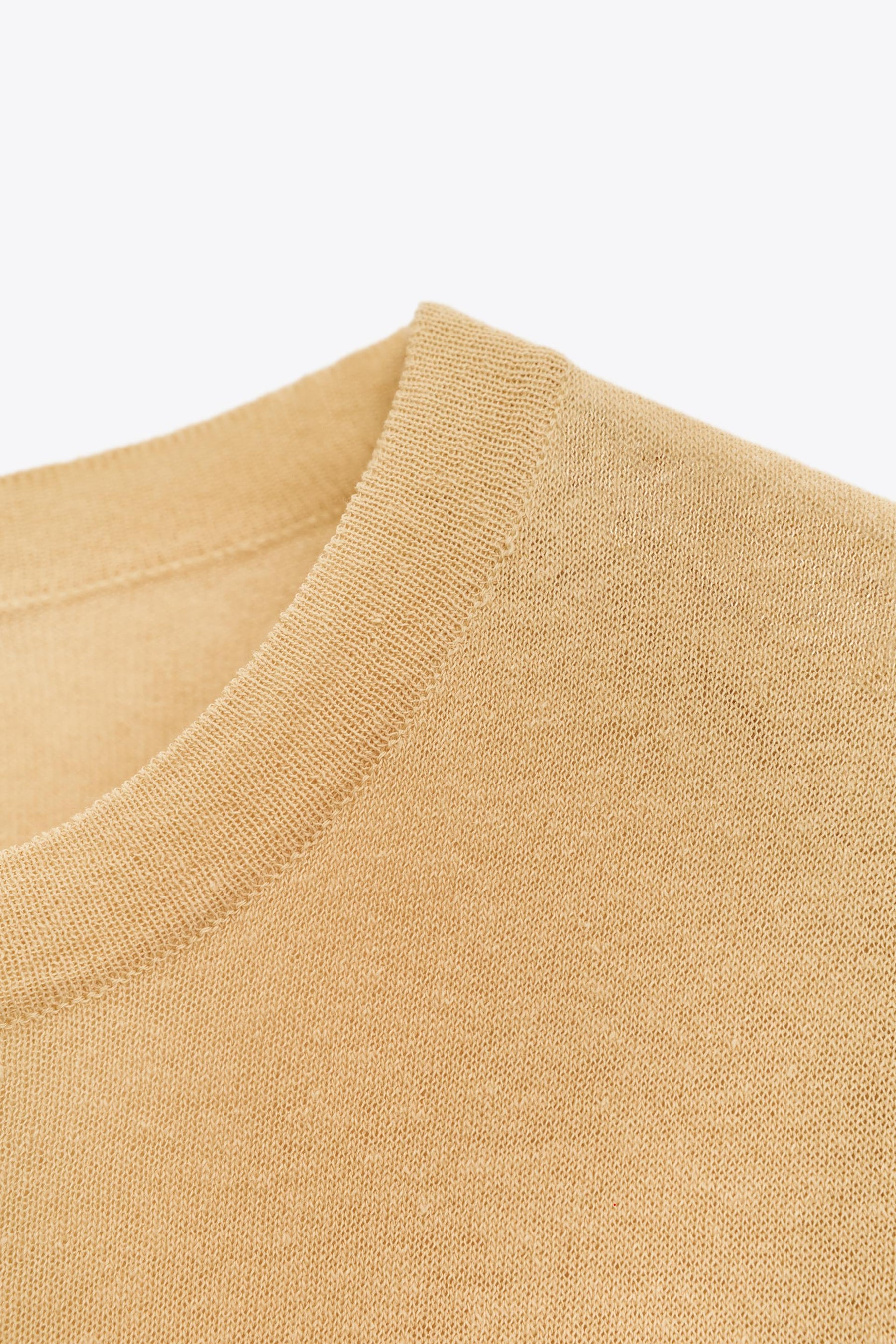 SHORT SLEEVE KNIT LINEN BLEND TOP - Image 5