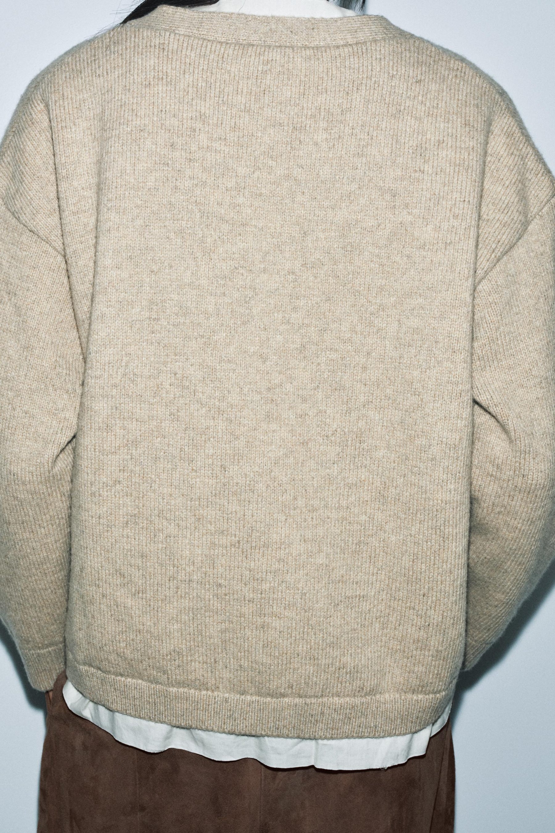 CONTRAST WOOL BLEND CARDIGAN - Image 3