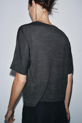 WOOL BLEND SHORT SLEEVE JUMPER - Image 3