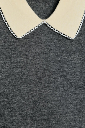 Lace-Trimmed Short Sleeve Shirt