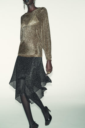 METALLIC KNIT SKIRT - Image 3
