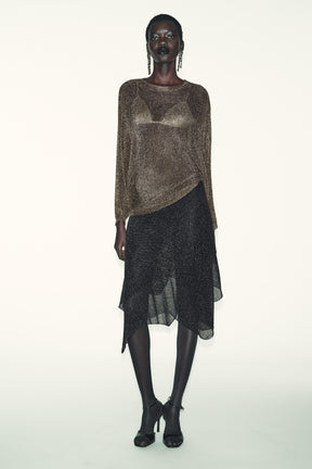 METALLIC KNIT SKIRT - Image 1