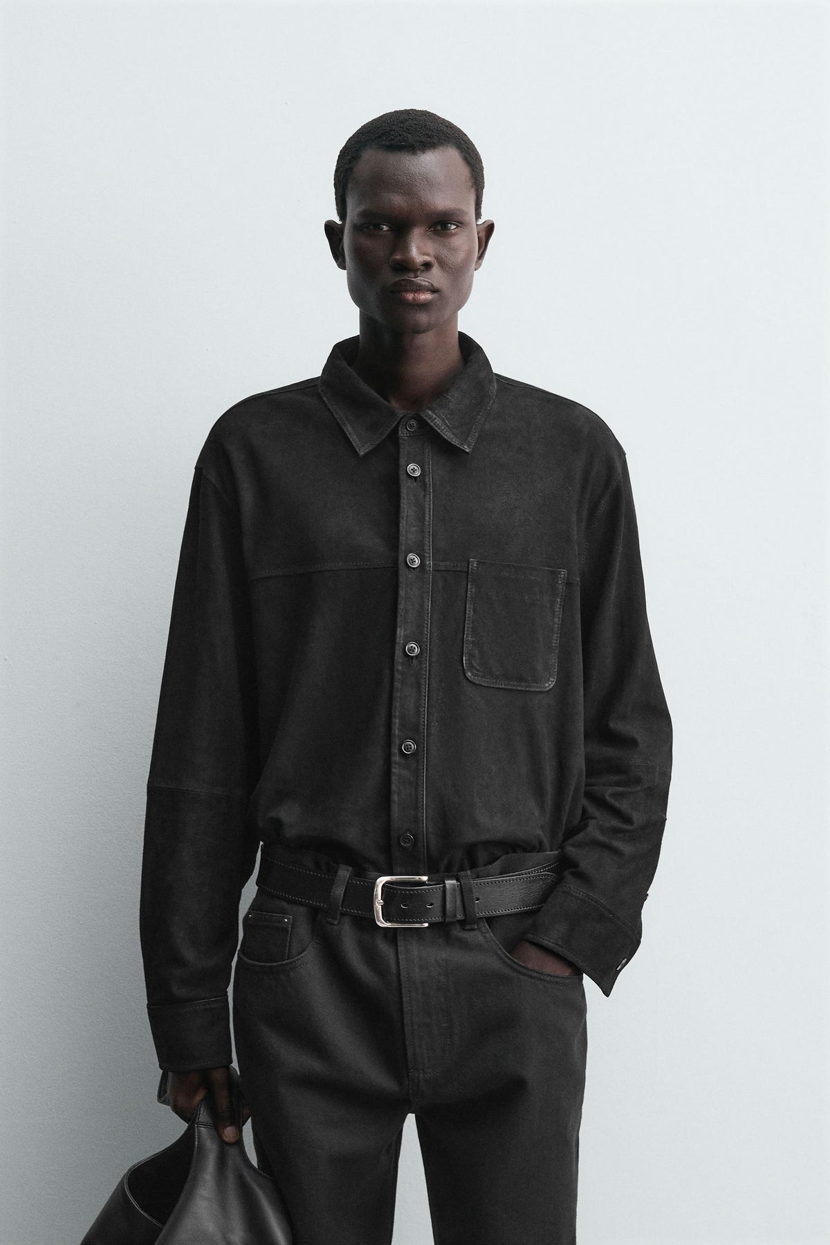 LEATHER SUEDE OVERSHIRT - Image 2