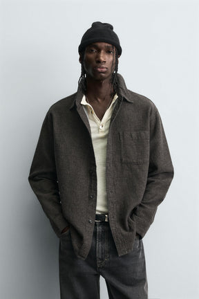 TEXTURED RELAXED FIT OVERSHIRT - Image 2