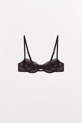 Pleated Underwired Contrast Bra