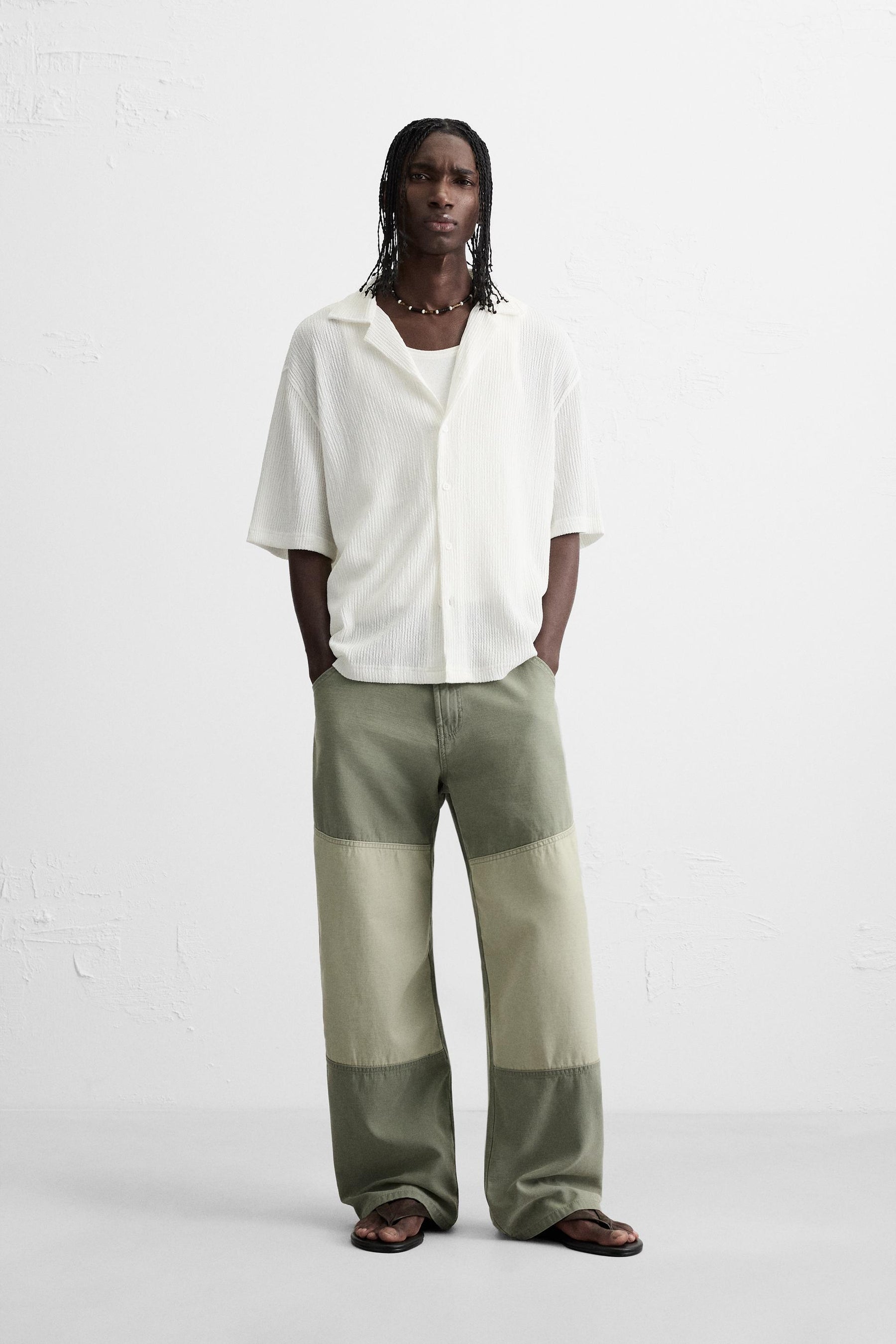 CREASED-EFFECT TEXTURED SHIRT - Image 1