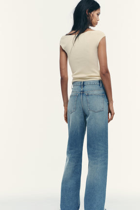 PLAIN KNIT BOAT NECK TOP - Image 3