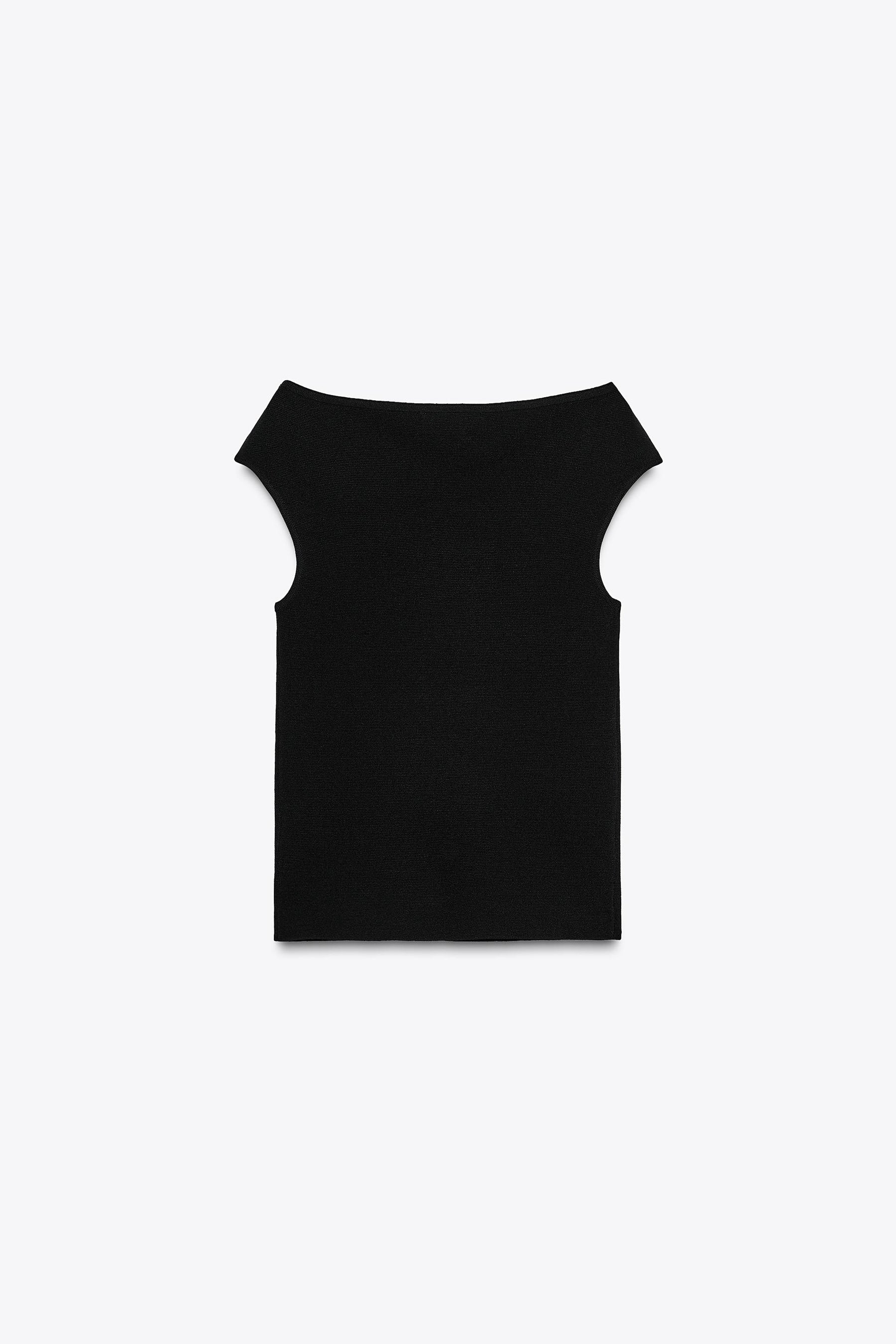 PLAIN KNIT BOAT NECK TOP - Image 6