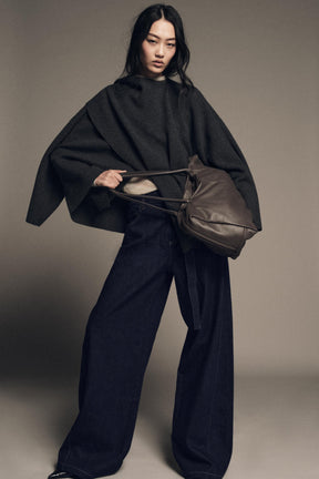 KNIT CAPE WITH SCARF DETAIL - Image 3