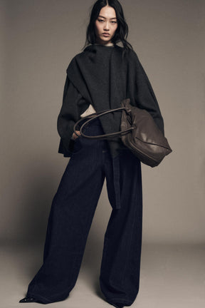 KNIT CAPE WITH SCARF DETAIL - Image 4