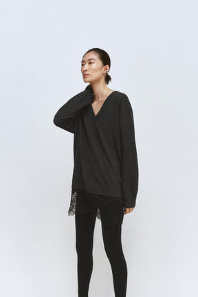 Lace Detail Knit Jumper