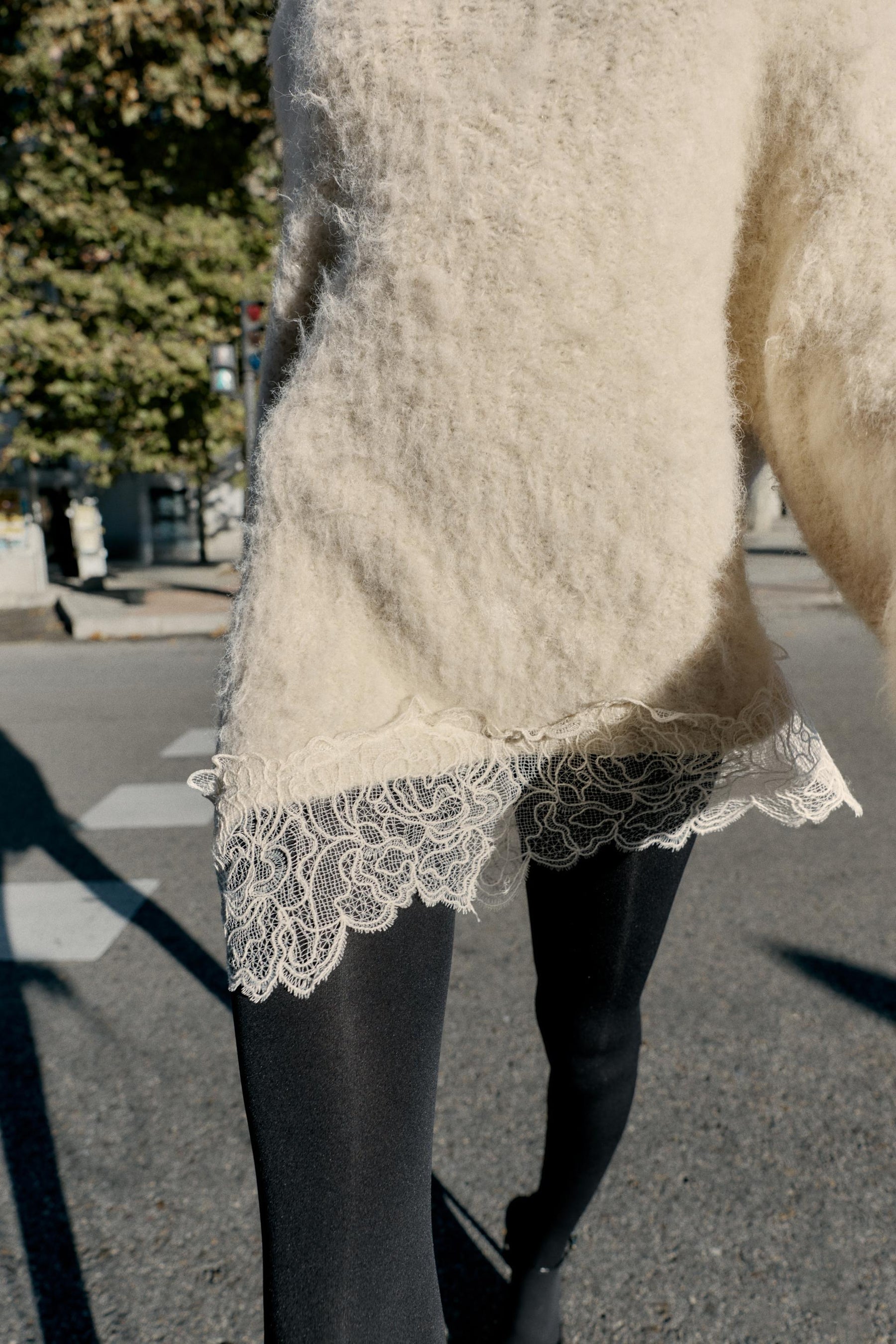 Knit Jumper with Lace