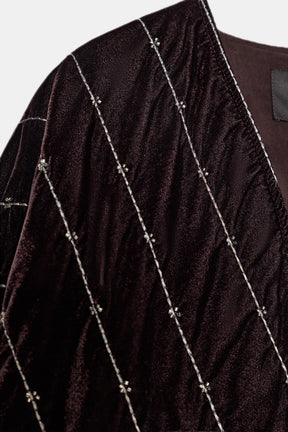 QUILTED VELVET KIMONO WITH BEADS - Image 7