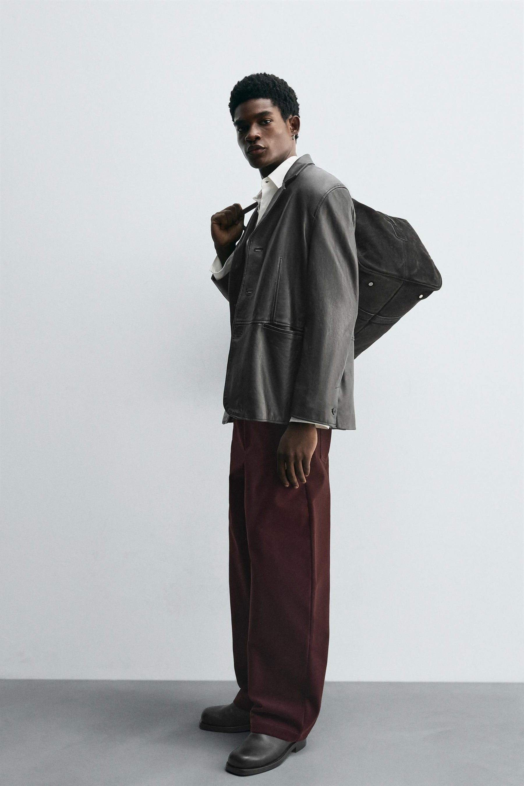 FLOCKED WIDE-LEG TROUSERS - Image 4