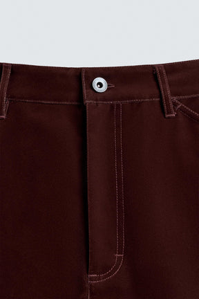 FLOCKED WIDE-LEG TROUSERS - Image 9