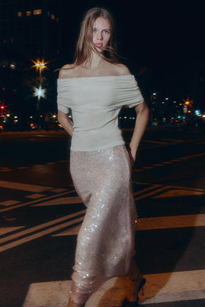 OFF-THE-SHOULDER KNIT TOP - Image 1