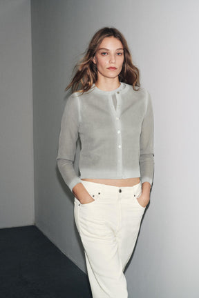 FADED EFFECT CARDIGAN - Image 1