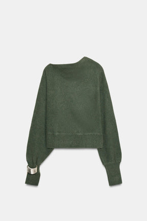 ASYMMETRIC KNIT JUMPER WITH CUFF DETAIL - Image 6