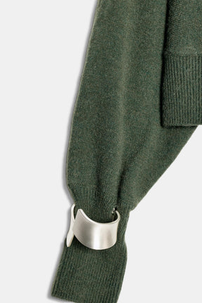 ASYMMETRIC KNIT JUMPER WITH CUFF DETAIL - Image 8