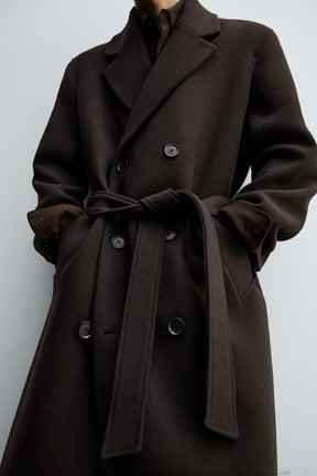 DOUBLE-BREASTED WOOL BLEND COAT WITH BELT - Image 7