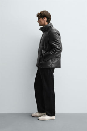 FAUX LEATHER PUFFER JACKET - Image 4