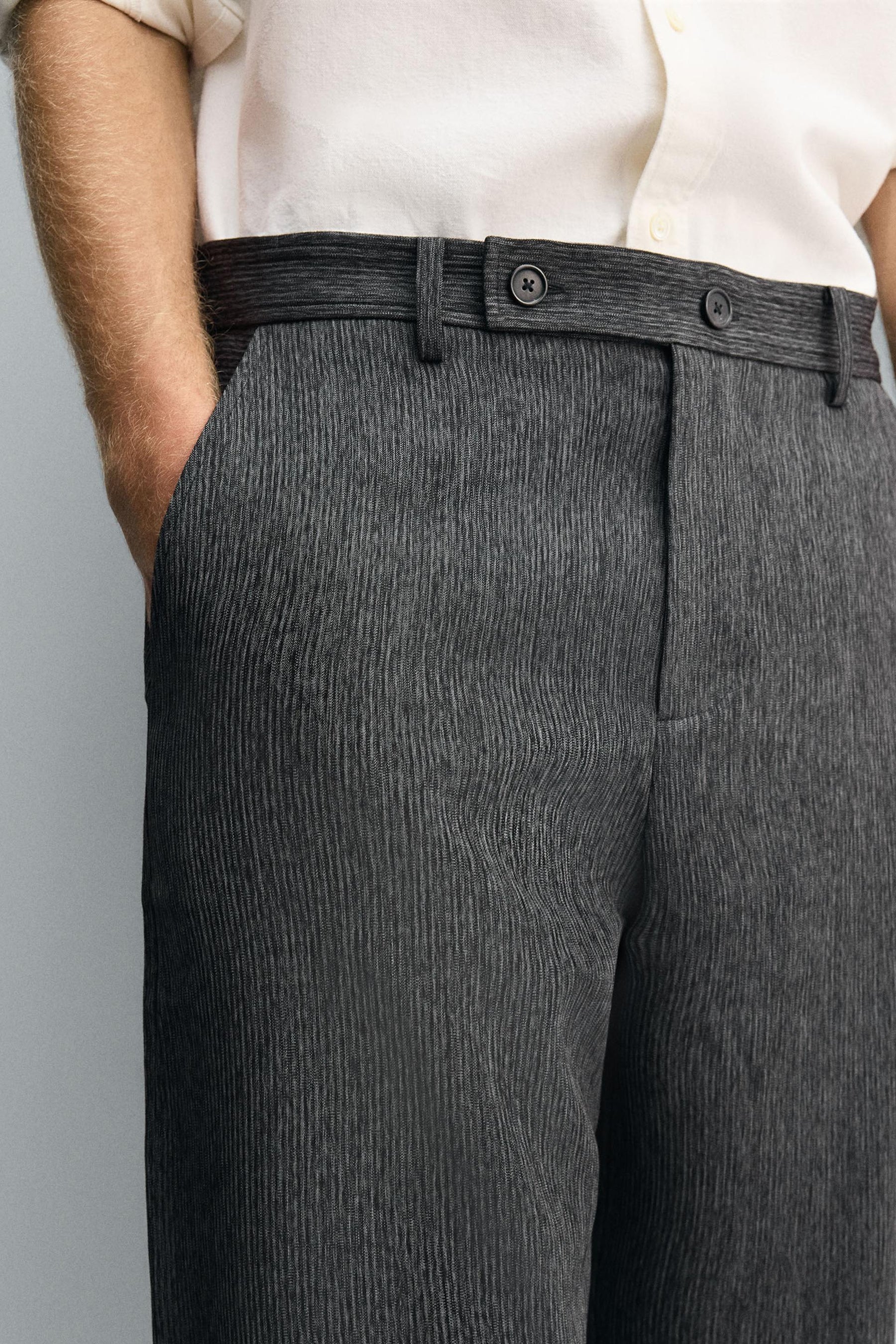 TEXTURED CARROT FIT TROUSERS - Image 5