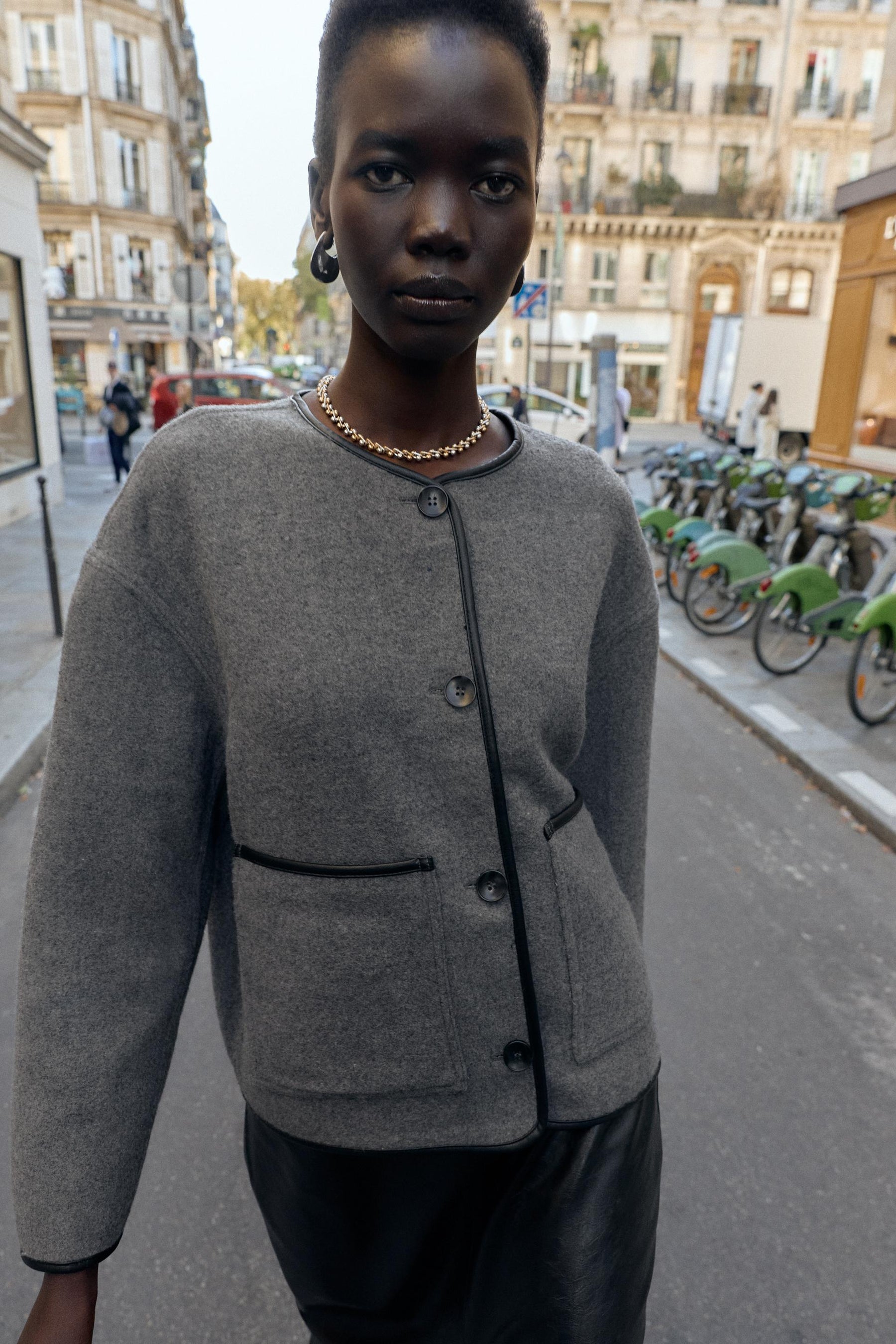 REVERSIBLE FAUX LEATHER JACKET