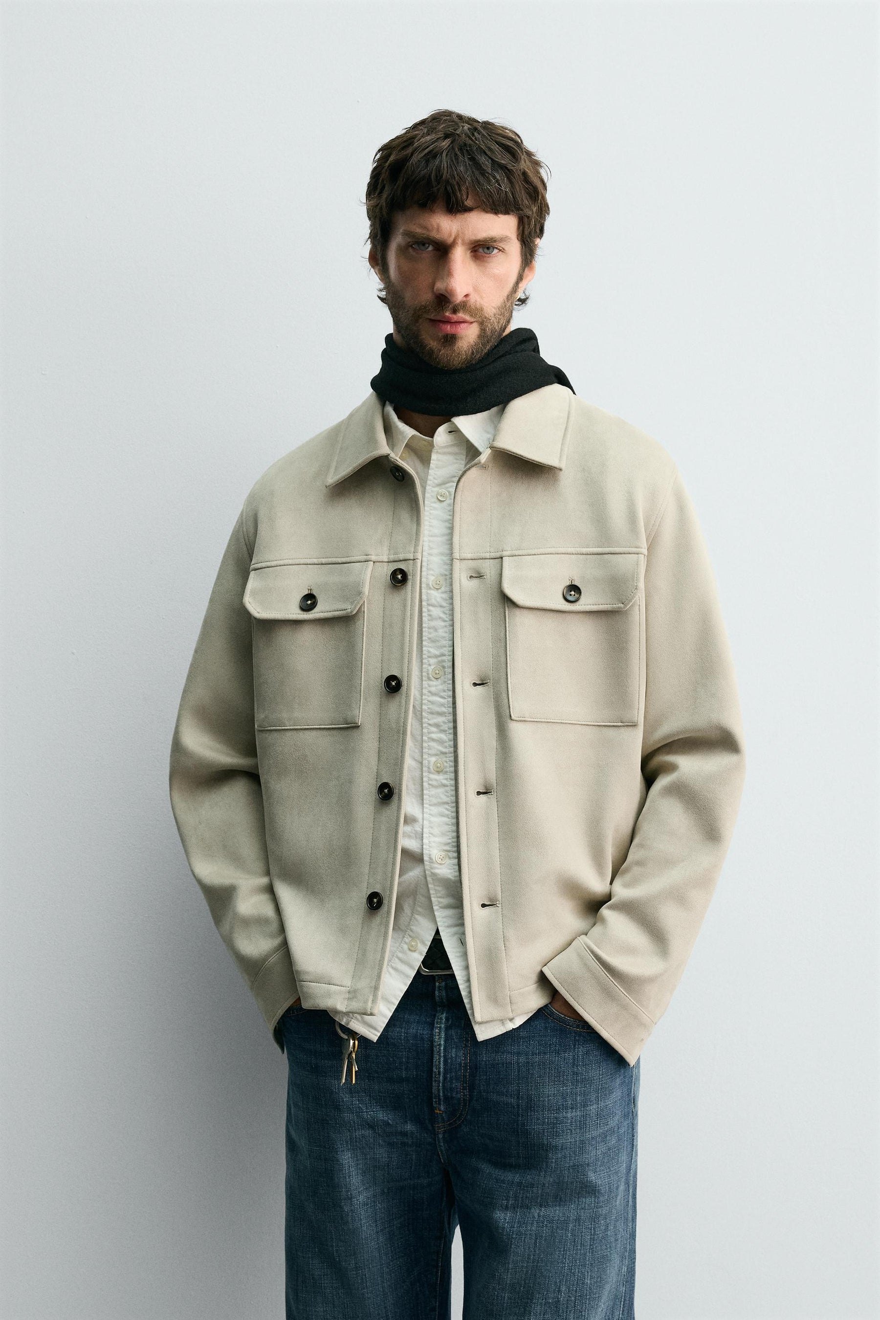 FAUX SUEDE OVERSHIRT - Image 2