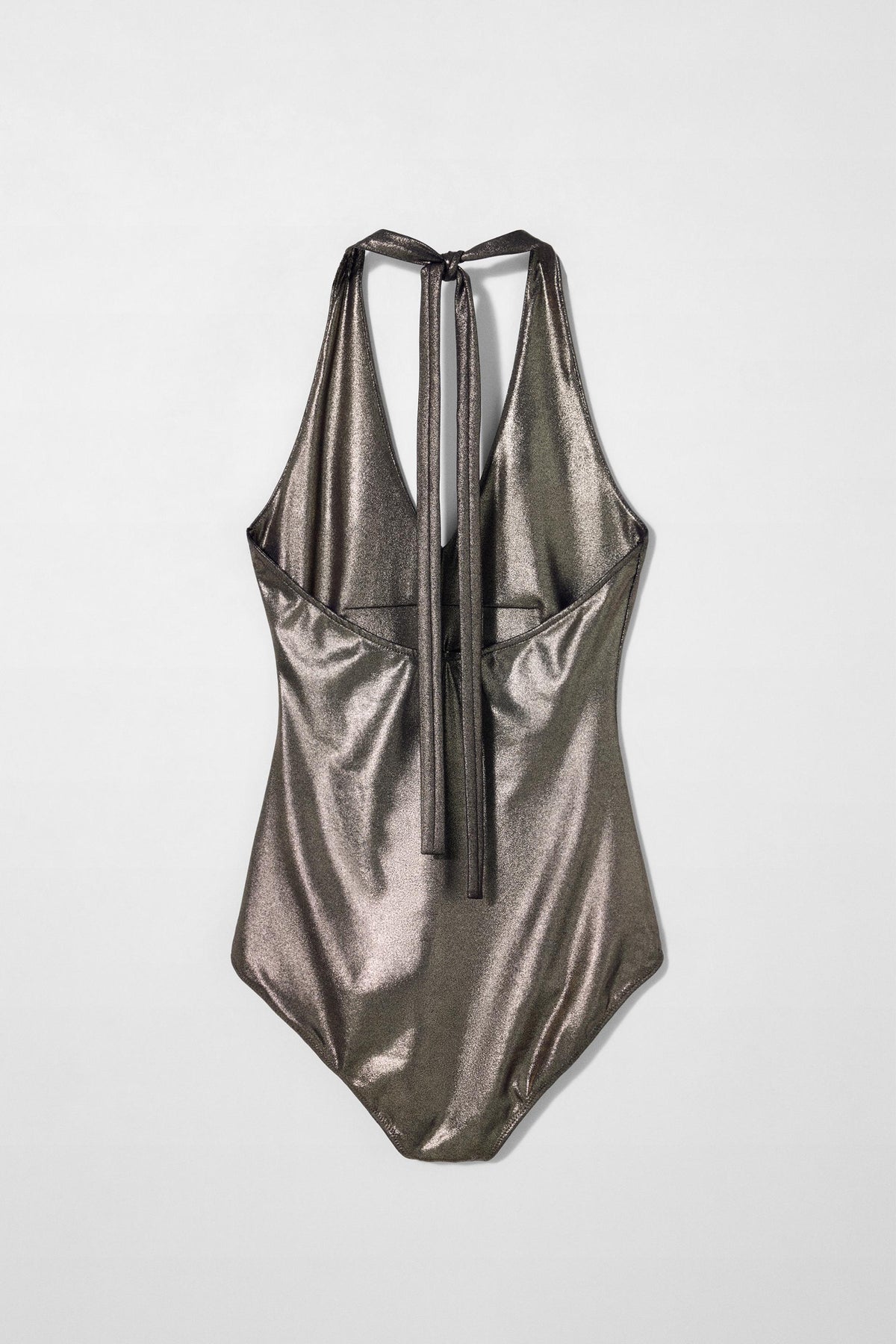METALLIC HALTER BODYSUIT