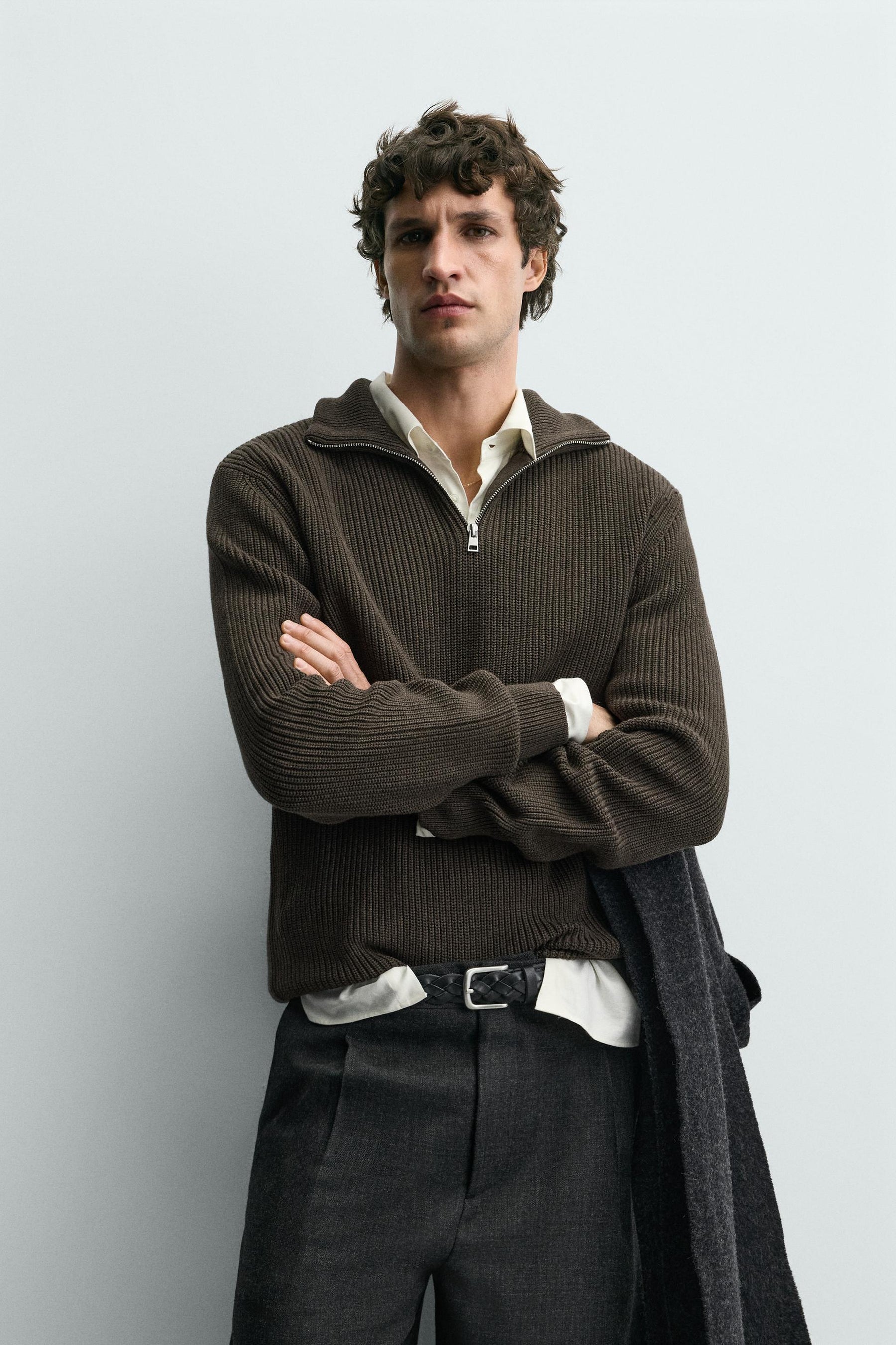 Zippered Knit Pullover