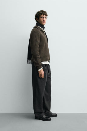 Zippered Knit Pullover