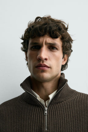 Zippered Knit Pullover