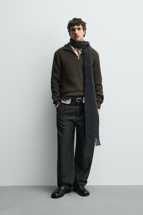 Zippered Knit Pullover