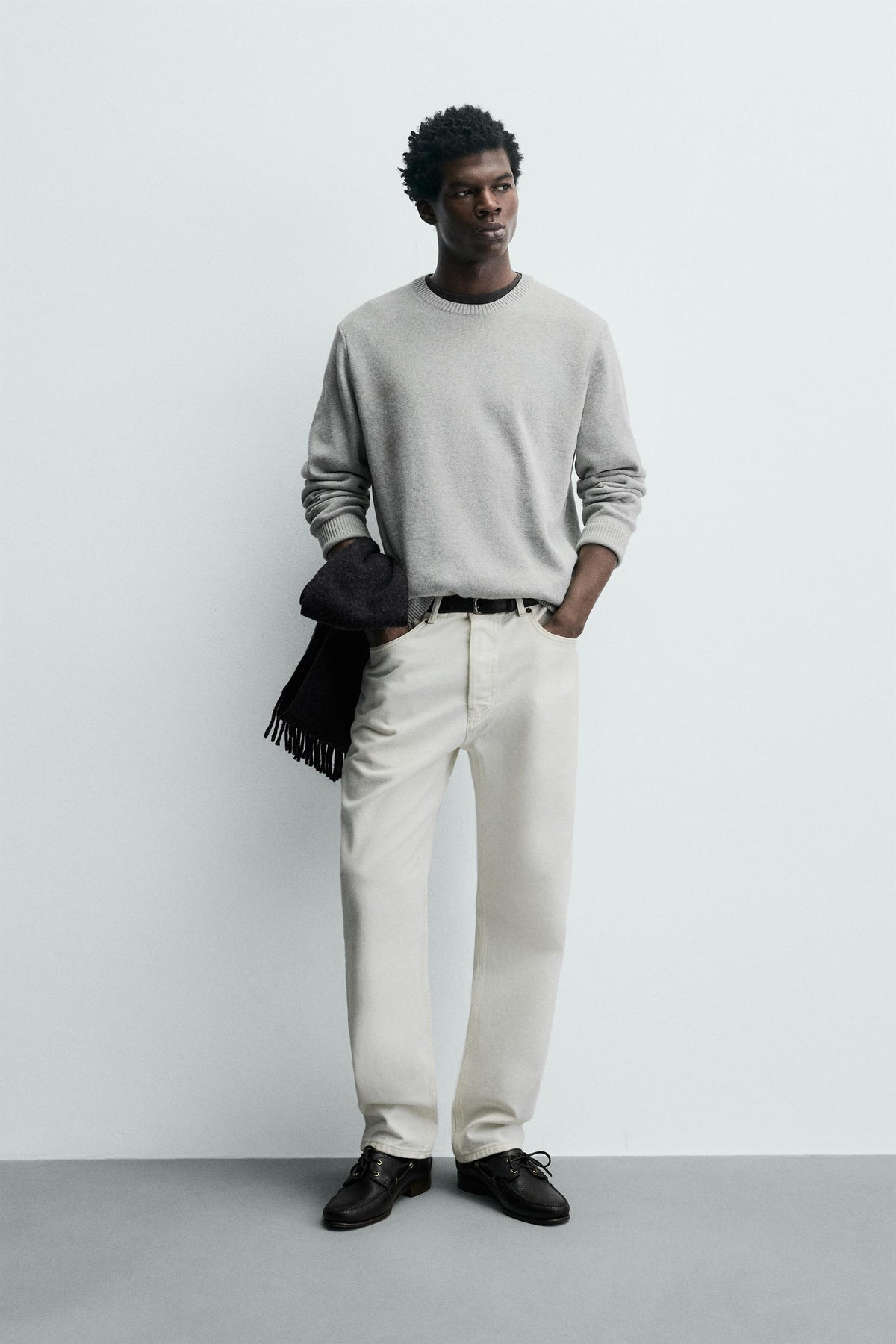TEXTURED COTTON JUMPER - Image 1