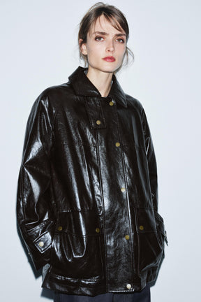 FAUX FUR COLLAR JACKET ZW COLLECTION - Image 3