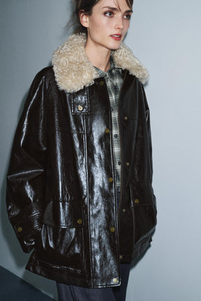 FAUX FUR COLLAR JACKET ZW COLLECTION - Image 8
