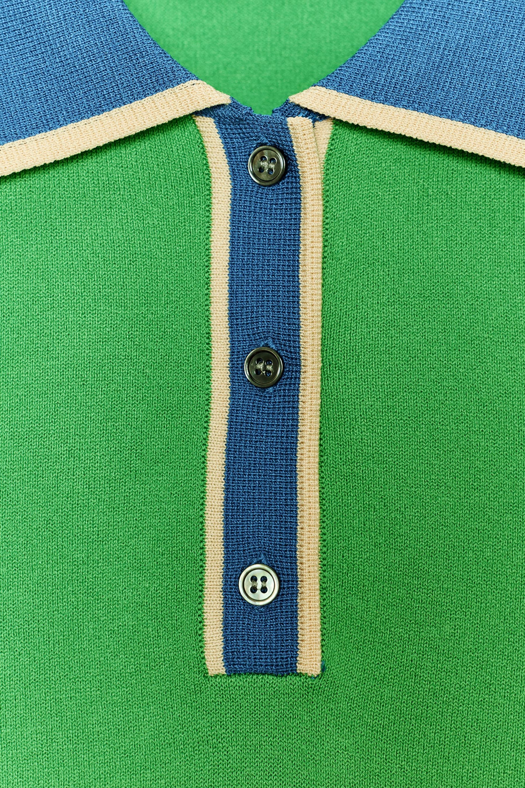 CONTRAST KNIT SHORT SLEEVE POLO SHIRT - Image 5