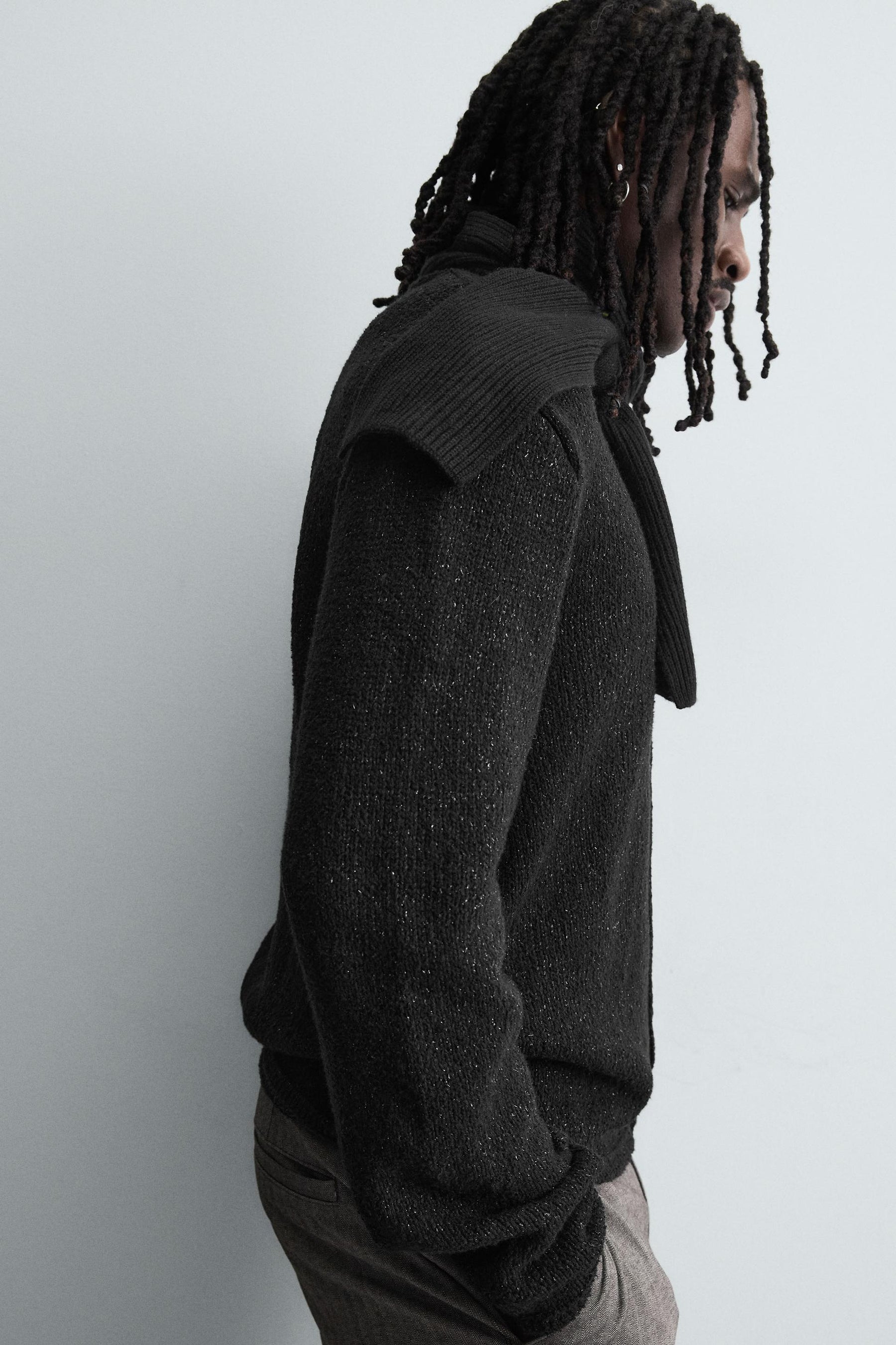 SHINY TEXTURED CARDIGAN - Image 6