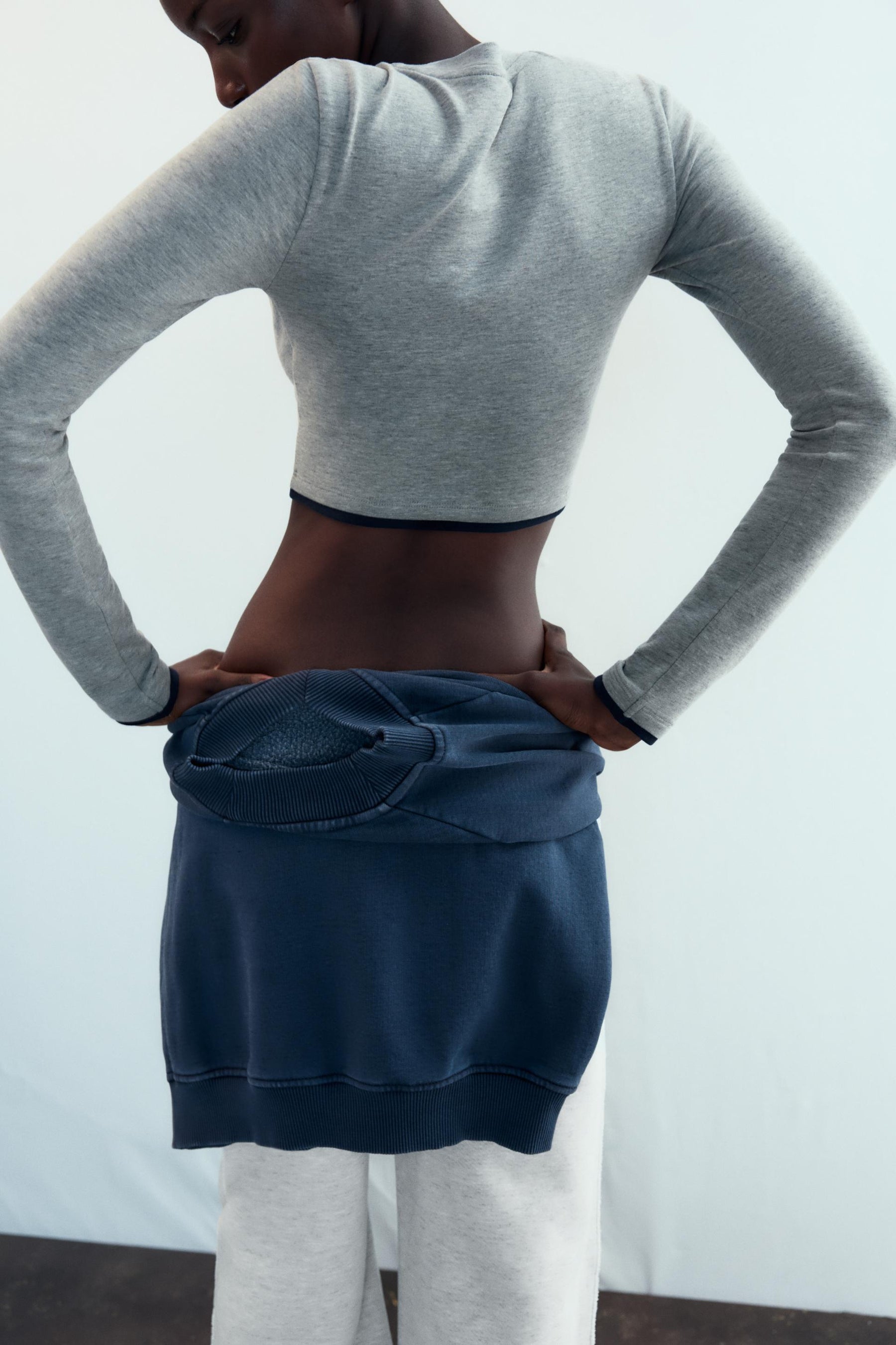 Cropped Mock Layer T-Shirt